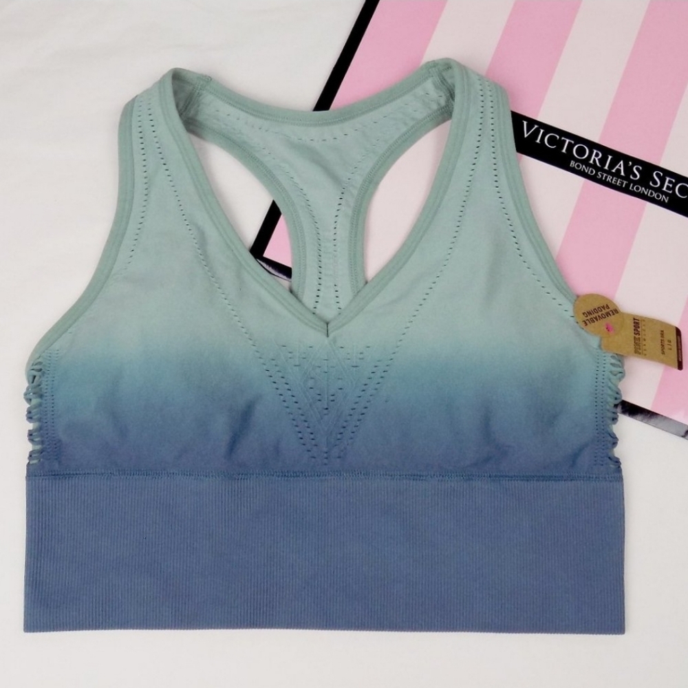 PINK SEAMLESS SPORTS CROP Ombre